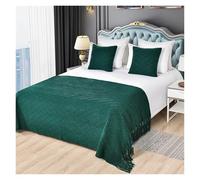 Colchas de color liso con borlas, caminos de cama, bufandas, mantas para los pies de la cama, tamaño Queen/King, decoración del hogar, verde oscuro - tamaño gra,Dark Green-Large size 130x230cm