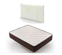 Colchón 150x200cm viscoelástico + regalo 2 almohadas viscoelasticas 75 cm descansin, ideal para personas con dolores de espalda, alta firmeza, efecto nube
