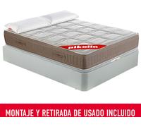 Colchón 180x200cm, canapé y almohada PIKOLIN Snow Blanco Montaje