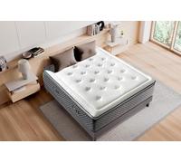 Colchón Amsterdam, 140x190x30 cm. Viscoelástico & Latex .Topper incorporado, Gama Alta, Gran resiliencia y Recuperacion, Soporte perfecto, Reversible, Muy Duradero, Altura 30 cm +/- 3 cm.