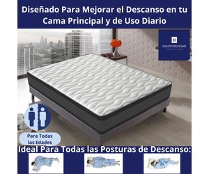 Colchón ANATÓMICO PREMIUM Visco | 20cm | Firmeza Ideal para Molestias de Espalda | Cara Invierno-Verano | Ultra Transpirable | DAGOSTINO HOME