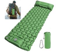Colchón Autoinflable con Bomba de Pie Esterilla Camping con Mosquetón Impermeable y Resistente al Desgaste Esterilla Hinchable Esterill Dormir para Senderismo Camping Actividades al Aire Libre-Verde