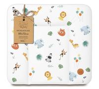 Colchón cambiador acolchado y suave para el bebé cambio de pañal | Colchoneta impermeable para cambio de pañal en cuna cómoda lavadora y viaje superficie esponjable suave 85 x 72 cm Safari