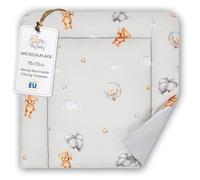 Colchon cambiador bebe comoda 75x72 cm - colchón de algodón impermeable y plegable portátil para cómoda fácil de limpiar cojin muda trocador fraldas colchoneta 75 x 72 Oeko-Tex Ositos de peluche