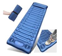 Colchón de Acampada, 14 cm de Grosor autoinflable colchoneta para Dormir al Aire Libre con Bomba de pie, colchón de Aire Impermeable y Duradero para Senderismo, mochilero (Blue)