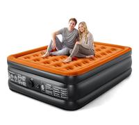 Colchón de aire de camping Queen con bomba incorporada, 18 pulgadas de grosor, 660 libras, resistente, cómodo, colchón de aire inflable con bolsa de transporte, cama de aire plegable para viajes