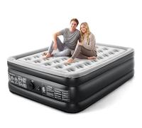 Colchón de aire de camping Queen con bomba incorporada, 18 pulgadas de grosor, 660 libras, resistente, cómodo, colchón de aire inflable con bolsa de transporte, cama de aire plegable para viajes