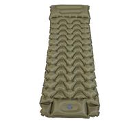 Colchón de Aire Inflable para Acampar, Almohadilla para Dormir Portátil Gruesa con Almohada, Bomba de Pie Integrada, Verde para Fiestas