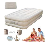 Colchón de aire para camping, colchón inflable para camping,Colchón de camping autoinflating de doble cama engrosada | Esterilla de aire de lujo con bomba integrada para exteriores y
