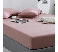 Colchón de colchón Ajustado de algodón Color sólido con sábanas de Cama elástica de la Banda de la Cama Doble sábana de Reina -Red_120cmx200cm*28 cm (CPCS)