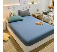 Colchón de colchón de algodón Ajustado 1pcs de colchón de colchones de Cama Colada en Cama, Azul Claro, 180x200x25cm 1pc