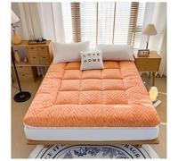 Colchón de futón - Almohadilla de dormir plegable de estilo japonés de espuma suave para un descanso acogedor, cojín de cama cálido para dormitorio de invierno, suelo tatami (naranja, 150 x 200 cm)