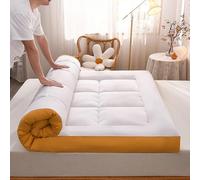 Colchón de futón extra grueso de 10 cm, suave, transpirable, plegable, para aliviar el dolor, enrollar, diseñar, perfecto para cama de invitados, doble y de un solo uso