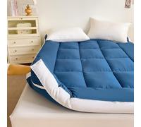 Colchón de futón japonés, colchón plegable tatami, almohadilla portátil para camping, cama de invitados, fácil de almacenar, cubrecolchón de futón (azul, 150 x 200 cm)