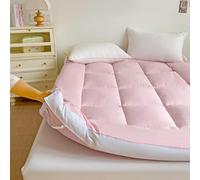 Colchón de futón japonés, colchón plegable tatami, almohadilla portátil para camping, cama de invitados, fácil de almacenar, cubrecolchón de futón (rosa, 150 x 200 cm)