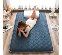 Colchón de futón japonés, estilo tatami, plegable, grueso, cojín suave para dormir para el hogar, cama de invitados, dormitorio, camping, viajes (azul interestelar, 90 x 200 cm)