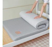 Colchón de futón japonés para dormitorio universitario, cama de invitados, colchón plegable de alta densidad, acolchado refrescante para tatami (gris, 7 cm de grosor, 90 x 190 cm)