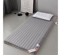 Colchón de futón japonés Tatami Colchón de espuma viscoelástica, plegable, futón japonés para dormitorio familiar, colchones individuales y dobles, gris, 150 x 200 cm