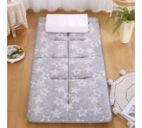 Colchón de futón plegable enrollable Tatami, tamaño individual/doble/Queen/King, colchón de futón japonés con respaldo antideslizante (gris claro, 70 x 180 cm)