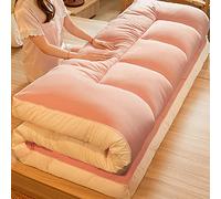 Colchón de futón plegable japonés, colchón grueso para cama de invitados, tamaño individual, 90 x 200 cm, color polvo de pasta de frijoles