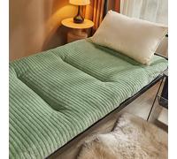 Colchón de futón plegable japonés grueso y transpirable, súper suave, enrollable, ideal para dormitorio/tienda de campaña, verde, 180 x 200 cm de grosor