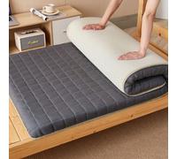 Colchón de futón portátil japonés, tapete de viaje suave para cama de invitados, ligero, gris, 180 x 200 cm, ideal para dormir de camping e invitados