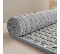 Colchón de futón portátil, tapete de dormir grueso enrollable para invitados, colchón de suelo de tamaño matrimonial, ideal para dormitorios de estudiantes y fiestas de pijamas