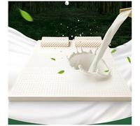 Colchón de látex Natural, cubrecolchón de látex Natural para aliviar el Dolor de Espalda y Mayor Comodidad. Hipoalergénico. Funda extraíble. Solución ecológica para Dormir. Ideal para quiene