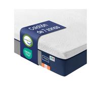 VASAGLE Colchón 135 x 190 cm, Colchón de Matrimonio, Espuma Viscoelástica con Gel, Firmeza Media Tirando a Suave en 7 Zonas, Funda Transpirable y Lavable a Máquina, Grosor 20 cm, Azul RMZ126QZ01