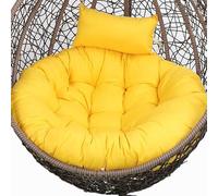 colchón de Silla, Reemplazo de cojín for Exteriores for Columpio Colgante, cojín Redondo Grueso for Silla de Hamaca Colgante Solamente, Cojines de Silla Lavables(Yellow)
