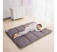 DSAoTeng Colchón de suelo individual, colchón de futón suave y transpirable, tapete de tatami japonés, portátil, enrollable, grueso, plegable, para cama de dormitorio de estudiantes (gris, 90 x 200
