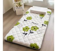 YOUGANG Colchón japonés para dormir en el suelo, colchón de futón japonés, tamaño individual/queen/queen/king, colchón enrollable, colchón de camping, colchón para invitados de suelo (verde, 100 x 200