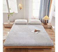 Colchón de suelo japonés plegable para dormitorios de estudiantes, cojín de terciopelo de cordero tapizado fino, color gris suave, 150 x 200 cm, solución de ropa de cama que ahorra espacio