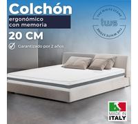 The white stone colchón 140x190 cm en espuma antibacteriana| altura 20 cm | funda 3d air hipoalergénica | colchón ortopédico 7 zonas termosensible