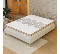 Colchón Errakis 140x190 cm- 28 cm- Tecnología Híbrida: Muelles ensacados + Espuma de Alta Densidad- Grosor 28 cm- Soporte Firme & Confort tipo hotel- Certificado SANITIZED (Antibacteriano/antiácaros)