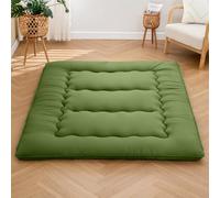 Colchón Futón De 6,35 Cm De Grosor, Colchón Japonés para Suelo, Tamaño Individual, Matrimonial O Queen, Portátil, Multiusos, para Yoga Y Sala De Estar.(Green,Full(54"x80"))