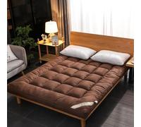 Colchón Futon Japonés 10cm Grueso Acolchado Cuadrícula Transpirable Plegable Enrollable Tatami Antideslizante Suave Cálido Tapete Correas Elásticas Para Dormitorio Hogar Huésped Camping Sofá Cama