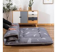 Colchón Futón Japonés Acolchado, Almohadillas de Dormir del Rollo de la Cama del huésped del sofá, Colchón para Dormir Portátil(Grey Feather,90x200cm)