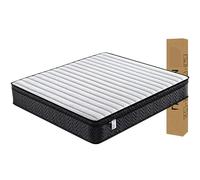 Colchón híbrido individual, parte superior de almohada con muelles interiores para aislamiento de movimiento y alivio de presión, suave pero de apoyo, 150 x 190 x 32 cm