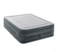 Colchón Hinchable Doble Elevado con Hinchador Eléctrico, 152x203x56 Cm, Gris