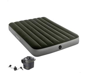 Colchón Hinchable Doble Prestige Downy con Hinchador Eléctrico 25W, 137x191x25 Cm, Gris