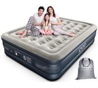 Colchón hinchable iDOO,Cama hinchable con bomba de inflado incorporada.Rápido inflado y desinflado en tan solo 3 minutos,para el hogar,viajes y camping,152x203x38cm.Peso máximo:295Kg(Cama Matrimonial)