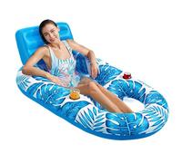 Colchón hinchable para piscina de agua para adultos, balsas de piscina, sillón de natación, tumbona con soporte para bebidas, respaldo ajustable, tumbona hinchable para fiestas de verano en la piscina