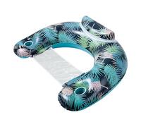 Colchón hinchable para piscina de agua para adultos, silla de natación para adultos, 115 x 85 cm: sofá de flotabilidad de PVC con soporte para bebidas para piscina lago (una sola capa, gran formato
