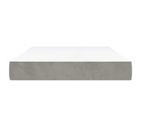Colchón individual 120 x 200 cm terciopelo gris claro con muelles ensacados | Soporte medio-duro, espuma cómoda, 20 cm de altura, blanco y gris claro