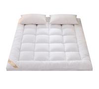 Colchón Individual, Colchones Doble, Colchon de Tela Cepillada, Colchon de Relleno de Plumas 3D, Colchón de Descanso Multifuncional, Transpirable Confortable, para Dormitorio (Blanco, 90*200cm)