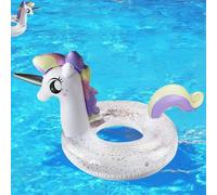 Colchón inflable de unicornio con purpurina piscina flotador natación balsa playa piscina juguete natación flotador para niños y adultos