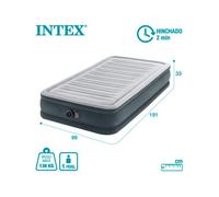 Intex 67766 Dura-Beam Deluxe Comfort-Plush Colchón Hinchable, Soporta hasta 136 kg de Peso, 99 x 191 x 33 cm