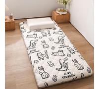 Colchón japonés para dormir en el suelo, colchón de futón para cama individual/doble/queen/king, colchón enrollable para camping, colchón de invitados de suelo (caqui, 80 x 190 cm)