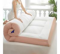 Colchón japonés plegable portátil, cómodo tapete para dormir para estudiantes e invitados, diseño que ahorra espacio, gran apoyo para acampar y dormitorios (rosa, 180 x 200 x 10 cm)